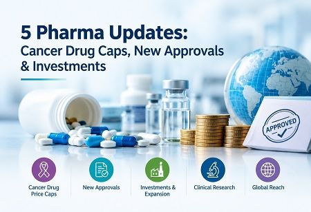 5 Pharma Updates: Cancer Drug Caps, New Approvals & Investments 5 Pharma Updates: Cancer Drug Caps, New Approvals & Investments, India Pharma Outlook